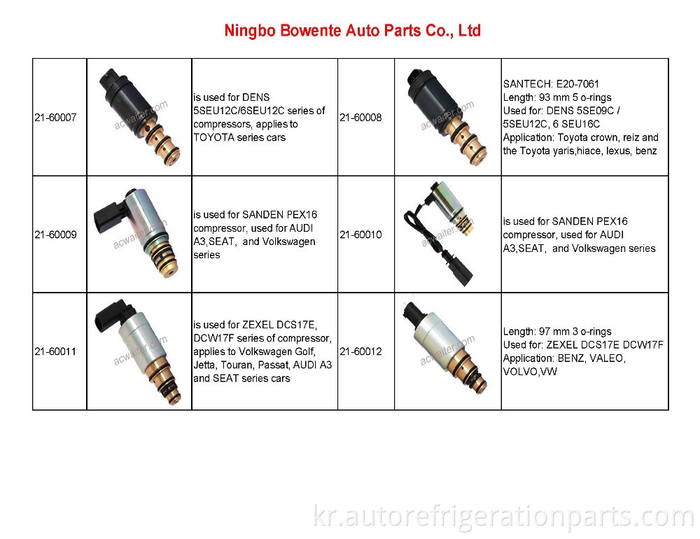 6SE/7SE auto ac compressor control valve